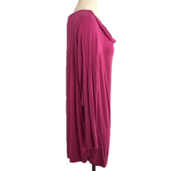 Kate Hill Top Sz 3X Rayon Pink NWT Drape Neck Blouse Long Sleeve - Picture 5 of 11